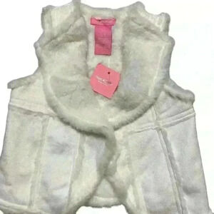Baby Girl Isaac Mizrahi New York White Faux Fur White Vest Size 2T Fall Winter